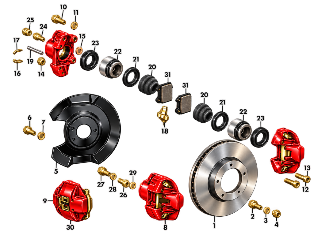 Porsche 911 (1970 - 1973) Brake Calipers / Brake Discs / Dust Covers / Components