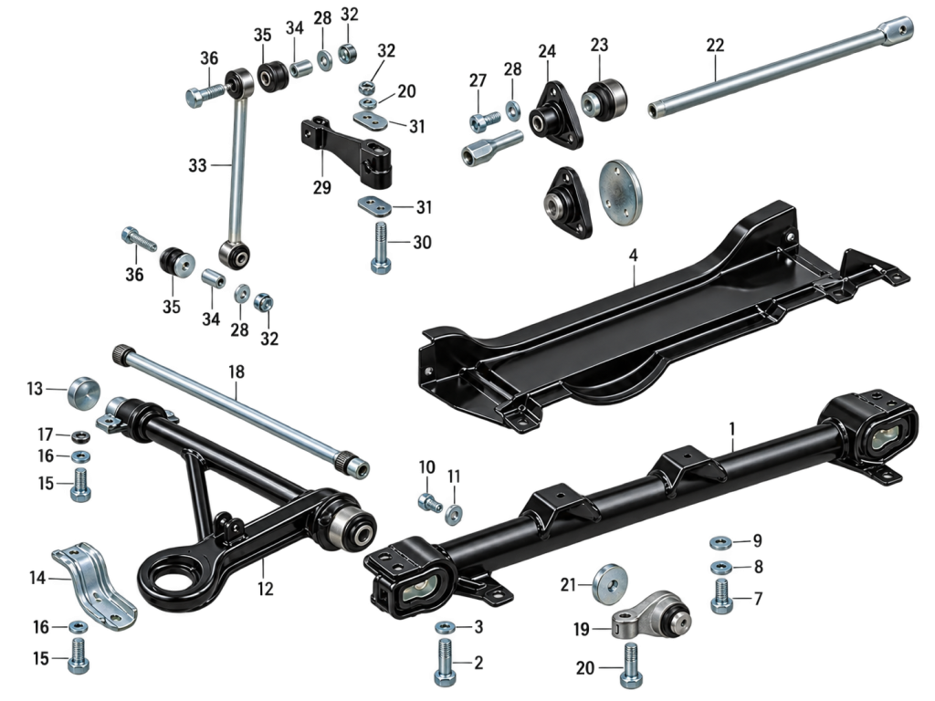 Porsche 911 front anti-roll bar regeneration for 1970–1973 models. Professional restoration of original suspension components by REGENTEC.